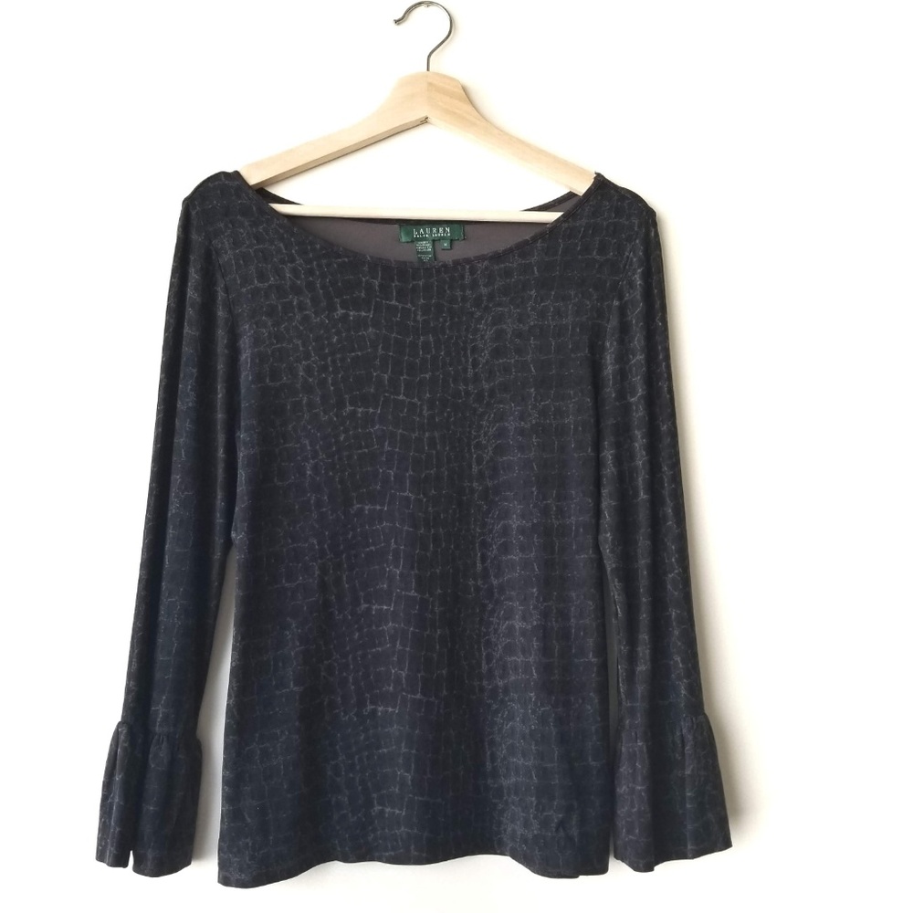 Ralph Lauren Crocodile Reptile Print Flutter Top